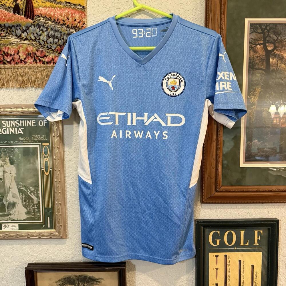 NWOT Puma Manchester City‎ Etihad Airways Soccer Sports Jersey Size Mens Small